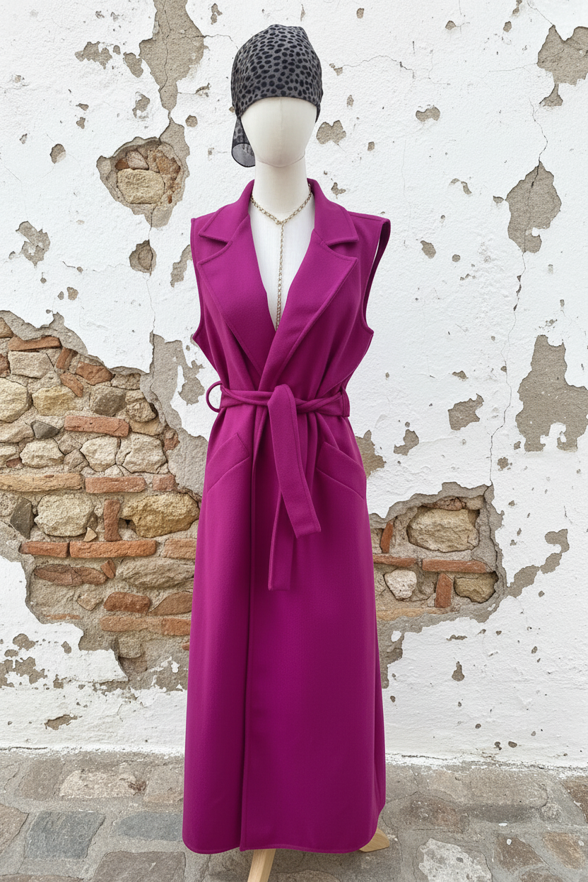 Magenta Long Weste – Jumpsuit Variante