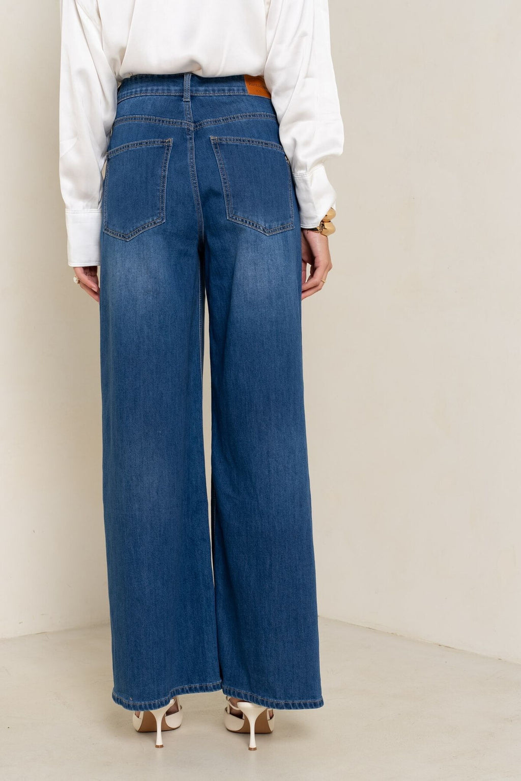 Wide-Leg Jeans Blau High Waist – LACLARA mediterrane Mode