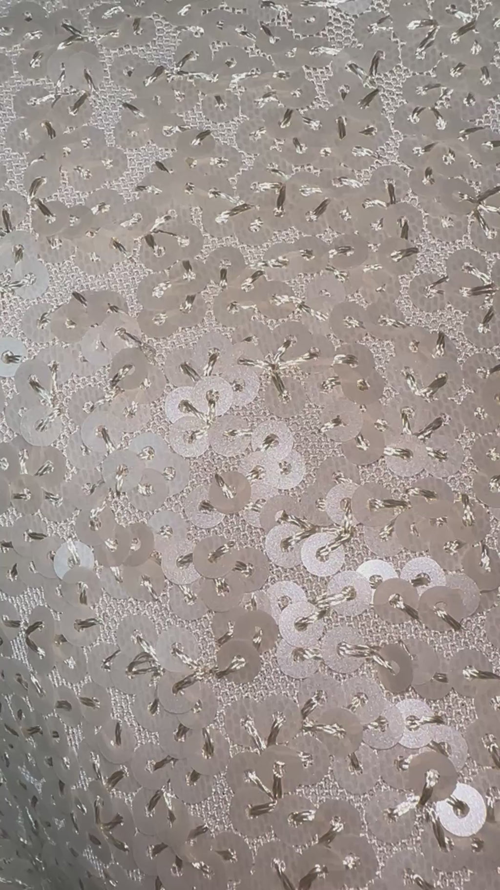 Pailletten Kleid Beige mit Trompetenärmeln und Rückenschleife