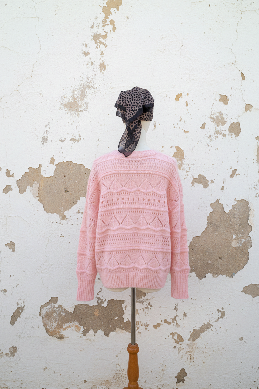 Rosa Strickpullover Rückenansicht 2
