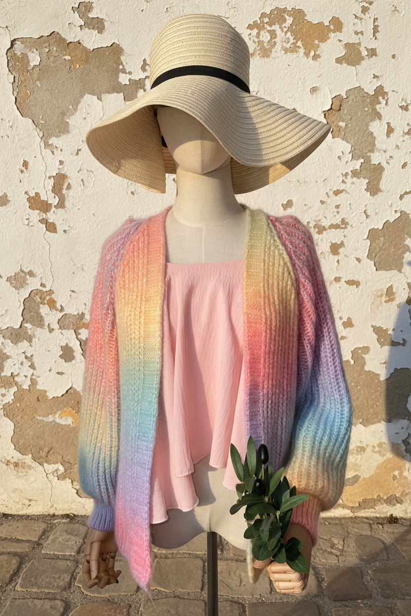 Venus Oversized Cardigan Rainbow – LACLARA mediterrane Mode
