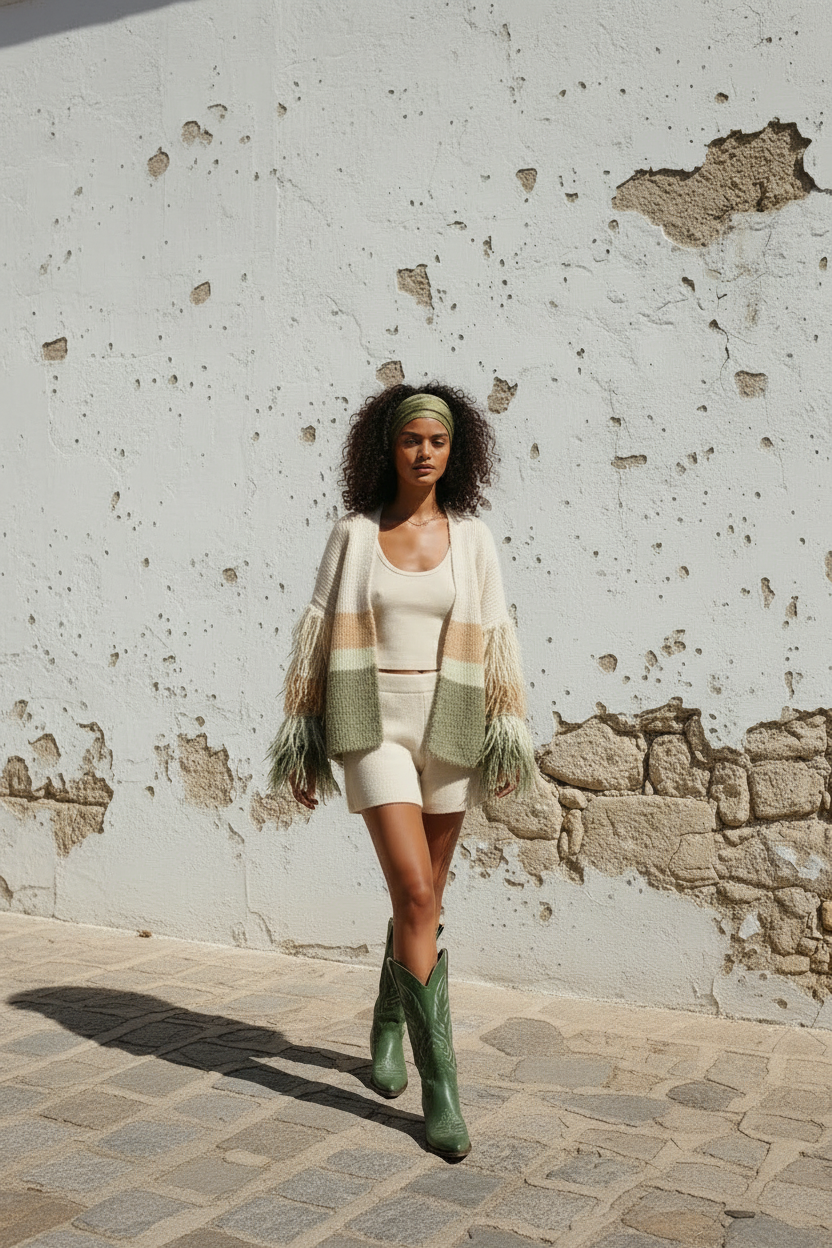 Boho Strickjacke – Walking Shot